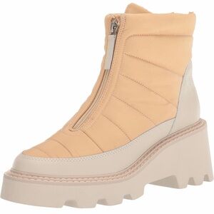Women's Tan Quilted Ankle Boots
